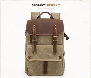 Vintage Canvas SLR Camera Backpack Waterproof Casual Travel Multi-Functional Rucksack