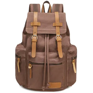 Vintage Segeltuch Rucksack Große Kapazität Laptoptasche Business Pendeln Schulranzen Für Herren Damen Casual Reise Rucksack