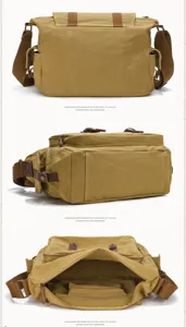 Vielseitige Canvas Messenger Kameratasche für Outdoor Freizeit, langlebiger Umhängebauch.
