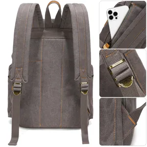 Retro großer Kapazität Segeltuch Rucksack für Herren Damen Vintage Reise Schule Tasche.