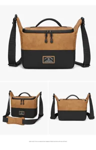 Borsa a tracolla vintage in pelle PU per fotocamera reflex digitale e accessori