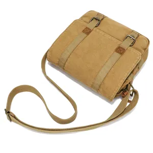 Men's Canvas Messenger Bag Casual Vintage Crossbody Shoulder Bag for Daily Travel Outdoor Use