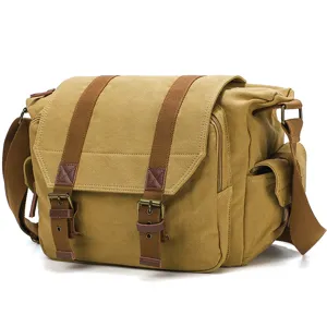 Vintage Canvas DSLR Kameratasche, Outdoor Freizeit Schulter Umhängetasche Fototasche.