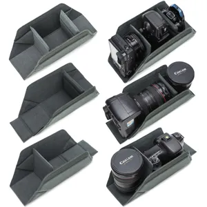 Foldable camera insert bag shockproof dslr partition pouch thick padded camera storage wrap