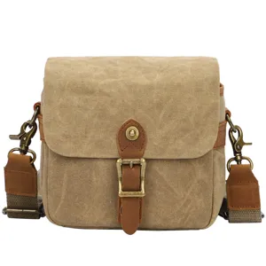 Borsa fotografica vintage in tela borsa a tracolla retrò per fotocamera reflex digitale.