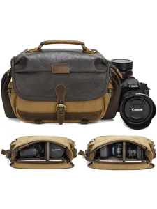 Vintage Segeltuch DSLR Kameratasche Wasserdicht Messenger Fotografie Umhängetasche Für Männer Outdoor Digital Tasche
