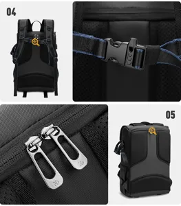 Waterproof anti-theft camera backpack large capacity drone bag multi-functional travel photography rucksack.