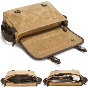 Men's retro canvas shoulder crossbody bag, casual photography camera insert bag for outdoor.