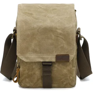 Sac à bandoulière en toile vintage pour homme sac photo résistant pour voyages et plein air
