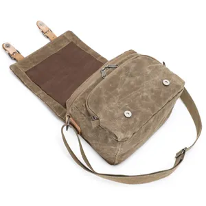 Vintage waterdichte canvas DSLR cameratas, stijlvolle schoudertas voor fotografen.