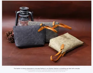 Canvas Herren Clutch Bag Detailansicht, vintage Stil Geldbörse und praktische Handtasche.