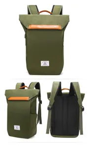 Detailed view of the waterproof oxford cloth laptop backpack, highlighting straps and back.