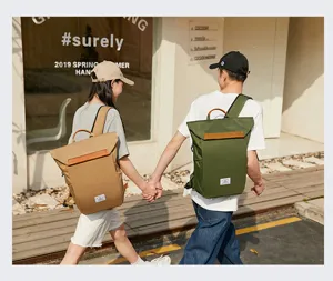 Stylish waterproof oxford cloth couple backpack for outdoor travel, large capacity laptop bag.