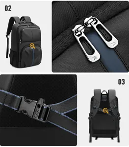 Multifunktionaler wasserdichter Kamerarucksack große Kapazität schwarze Laptoptasche Detail