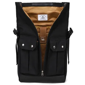 Vintage men's waterproof canvas backpack, large capacity casual laptop bag for travel.