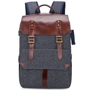 Vintage Canvas Leder Rucksack Große Kapazität Retro Reise Schule Tasche für Damen Herren