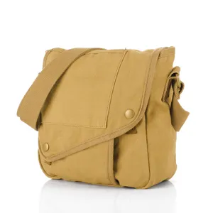 Vintage canvas messenger bag for men, casual crossbody shoulder bag, durable daily small bag