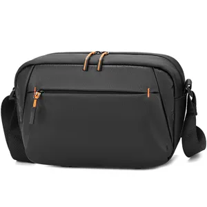 Schwarze Kamera Umhängetasche professionelle Fotografie Umhängetasche mit orangen Reißverschlüssen