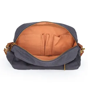 Bolso bandolera de lona vintage para hombre, bolso casual multi-bolsillos diseño retro.