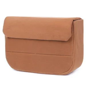 Professionele bruine suède DSLR camera inzet tas, zachte beschermende hoes voor digitale camera.