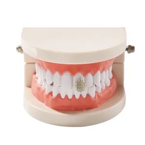 Hiphop enkele diamant vlam grillz tand sieraden mode rap tandheelkundige accessoire man