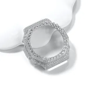 Iced out Metall Uhr Lünette Mod Gehäuse glitzernde Strasssteine Luxus Hip Hop Zubehör