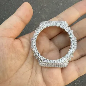 Eisbedeckte Metall Uhrenlünette glänzende Zirkonia modifizierte Lünette für Luxus Armbanduhr
