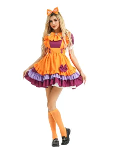 Halloween Lolita pumpkin dress maid costume for cosplay stage performance apparel.