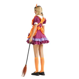 Halloween Costume Lolita Maid Dress Pumpkin Skirt Cosplay Stage Performance Outfit