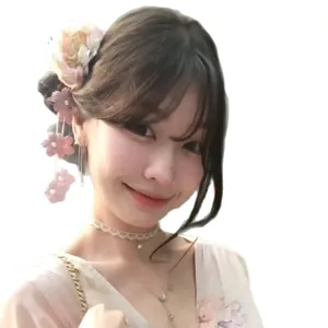 Traditional Japanese kimono hair clips silk flower tassel side hair ornament for women travel photo