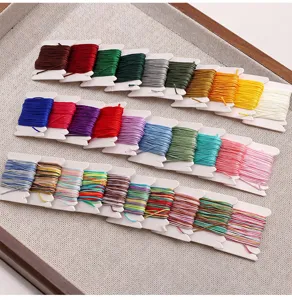 Colorful jade thread winding cards set for DIY handmade crafts, bracelets and weaving cord.