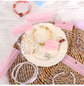 Bolsas transparentes con cierre hermético para joyas, bolsitas de almacenamiento portátiles.