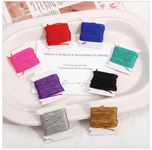 Colorful nylon jade cords on winding cards for DIY handmade bracelets jewelry making 8pcs