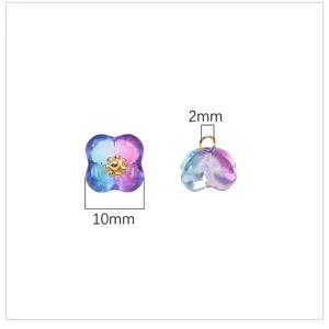 10mm Glas Blume Anhänger DIY handgemachte Armband Halskette Schmuckherstellung Perle Zubehör