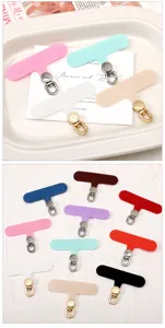 Set de parches para cordon de telefono en T, lengueta universal de tela resistente para fundas.