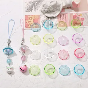 Abalorios de medusa transparentes acrílicos DIY colgante de teléfono accesorio lindo hecho