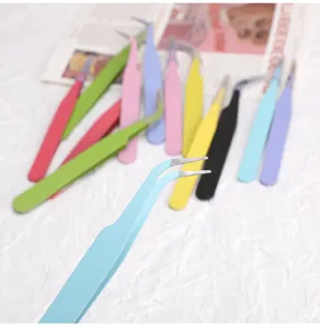 Colorful stainless steel precision tweezers set for DIY craft nail art and journaling tools