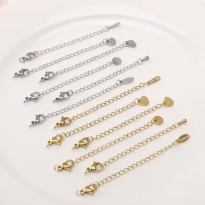 Cadenas de extensión de acero inoxidable para hacer joyas de bricolaje, pulseras y collares.