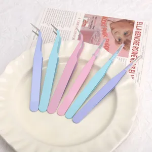 Macaron colored precision tweezers set for DIY crafts, nail art, and journaling tools.
