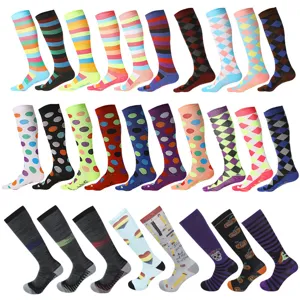 Unisex Compression Sports Socks High Tube Running Marathon Athletic Socks Nylon Breathable Training Long Socks