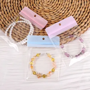 Bolsas transparentes para joyas con agujero, bolsas con cremallera para pulseras y accesorios.