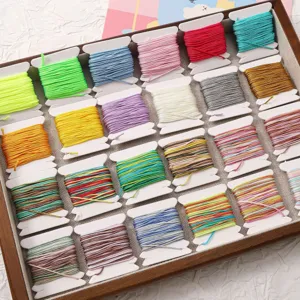 DIY Jade Cord Set Colorful Nylon Thread Bracelet Weaving Craft Materials Winding Cards
