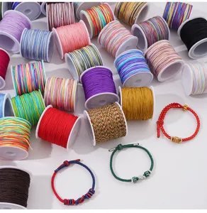 Colorful No.72 jade cord string rolls for DIY handmade braided bracelets and necklaces.