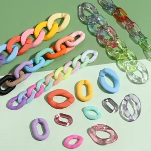 Acrylic U Shaped Chain Links Oval Open Jump Rings DIY Jewelry Making Accessories Multicolored Craft Links For Hair Accessories