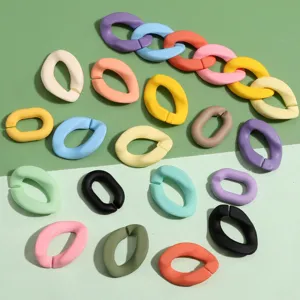 Colorful acrylic U-shaped chain links DIY jewelry accessories open jump rings set.