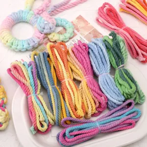 3.5mm colorful braided hemp rope DIY handmade keychain pendant phone chain accessory
