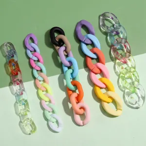 Colorful acrylic U-shaped chain links for DIY jewelry making and craft accessories.