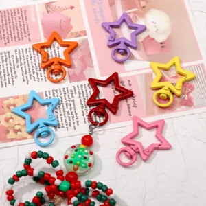 Mosquetones de estrella de aleación colorida ideales para DIY llavero accesorios joyería