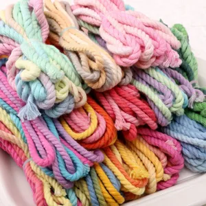Colorful braided cotton cord 3.5mm DIY handmade keychain craft rope accessories pack