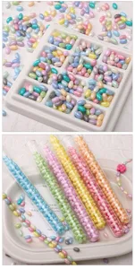 4x7mm glass solid color cream rice beads diy handmade bracelet jewelry making material accessories